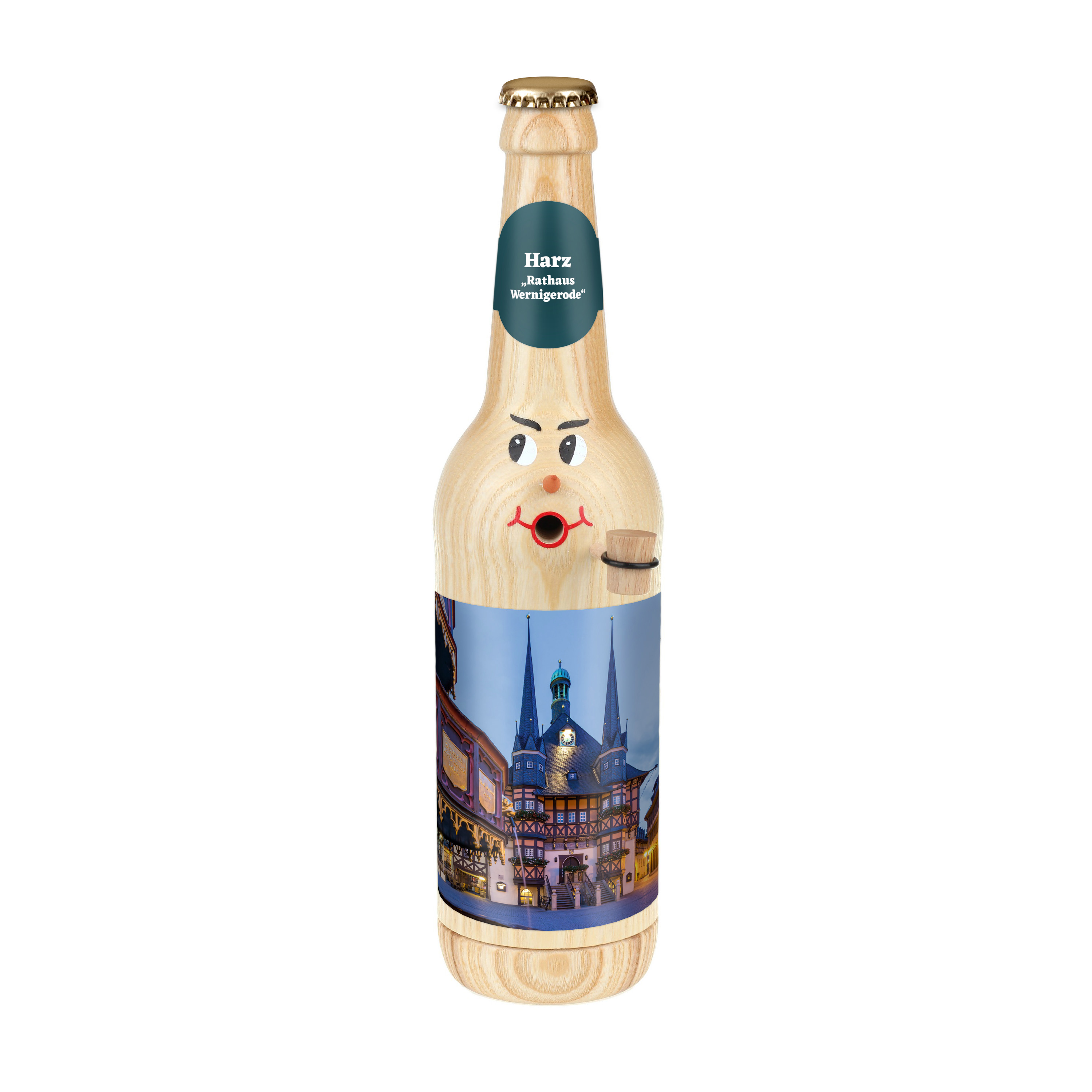 Räucherflasche Räucherfigur Rauchfigur Räuchermännchen Bier Longneck 0,5 natur - "Harz Rathaus Wernigerode" Räucherflasche Räucherfigur Rauchfigur Räuchermännchen Bier Longneck 0,5 natur - "Harz Rathaus Wernigerode"
