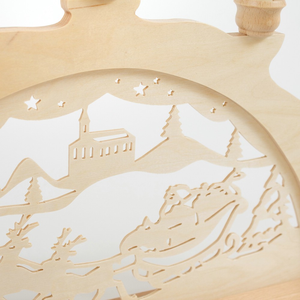 Holz Schwibbogen Lichterbogen - Motiv: Weihnachtsmann 50 cm