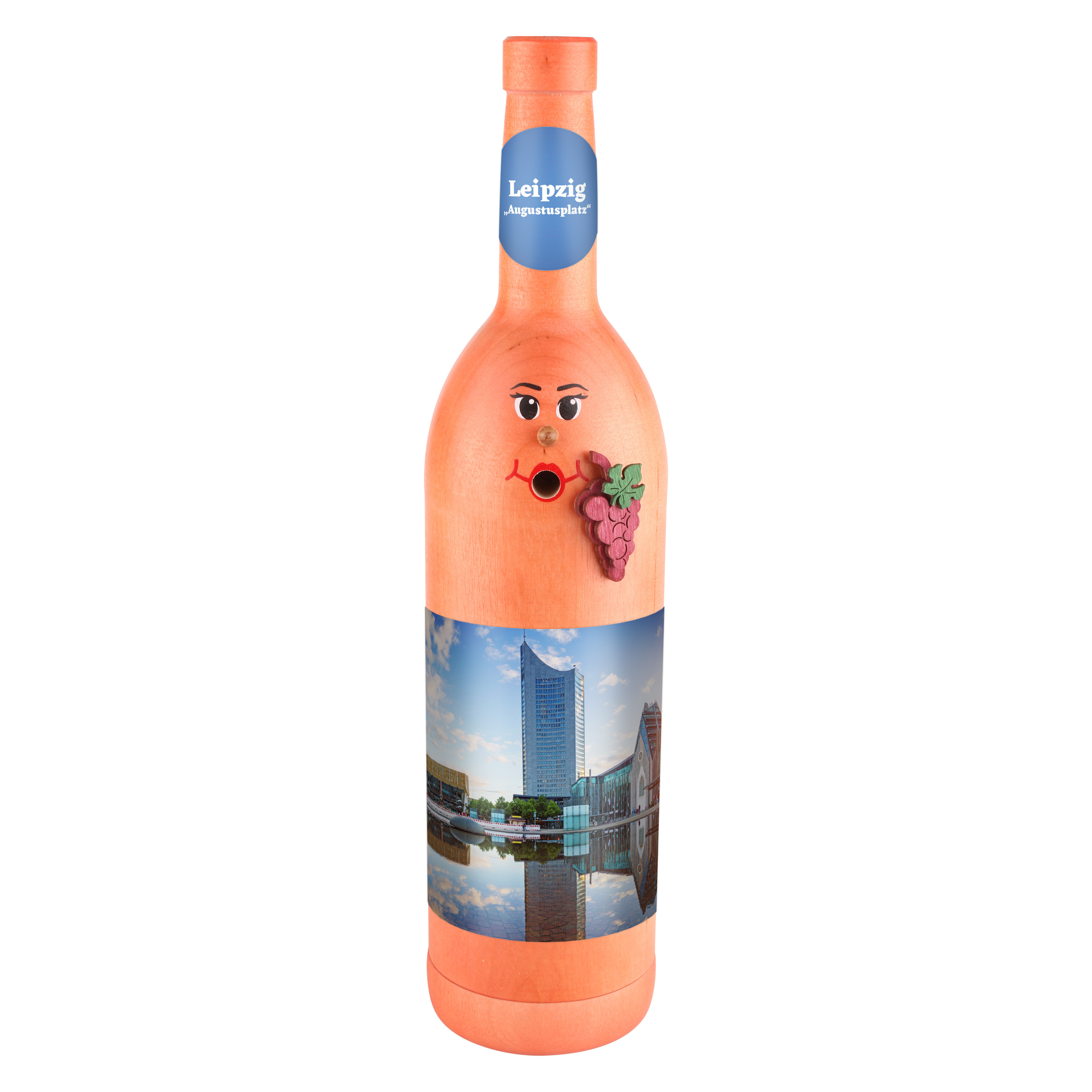 Räucherflasche Räucherfigur Rauchfigur Räuchermännchen Wein Wackerbarth 0,7 rose - "Leipzig Augustusplatz" 