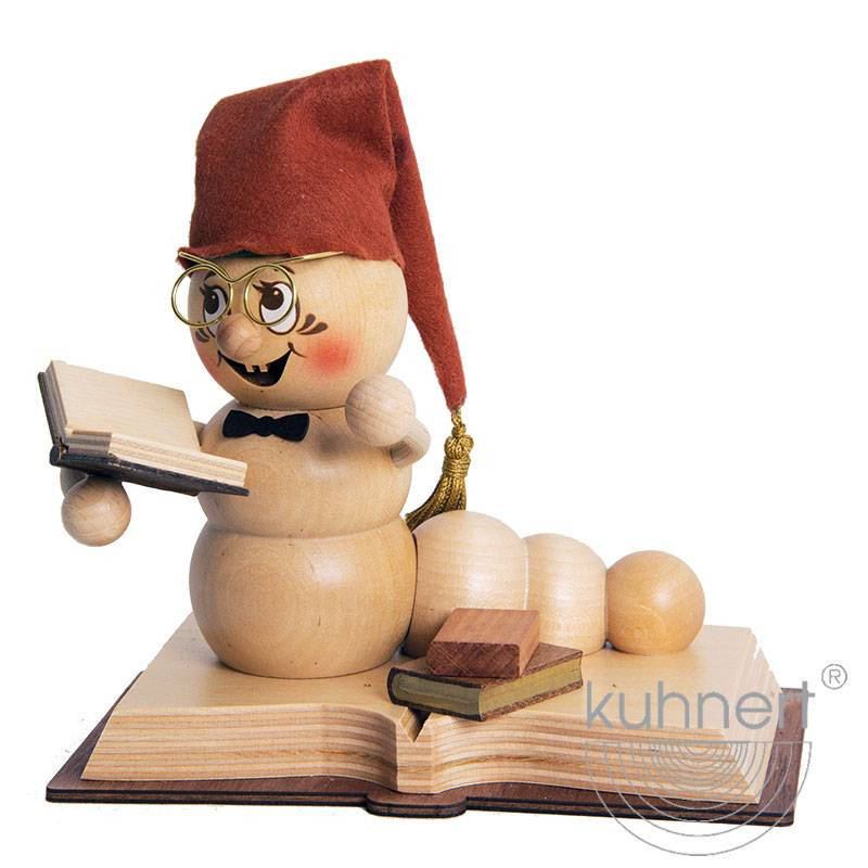 Kuhnert Rauchwurm Rudi - Rauchfigur Räuchermännchen - Bücherwurm Kuhnert Rauchwurm Rudi - Rauchfigur Räuchermännchen - Bücherwurm