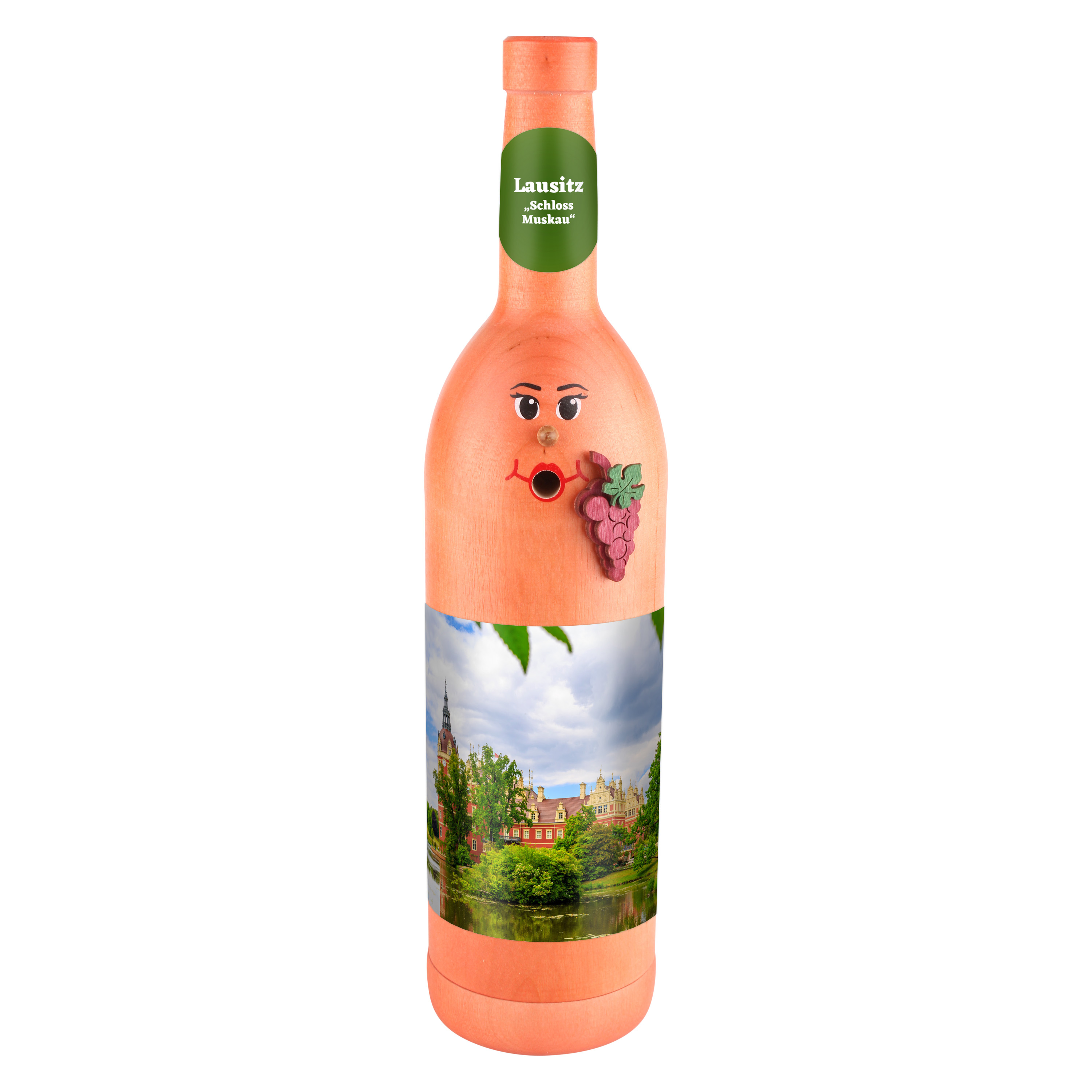 Räucherflasche Räucherfigur Rauchfigur Räuchermännchen Wein Wackerbarth 0,7 rose - "Lausitz Schloss Muskau" 