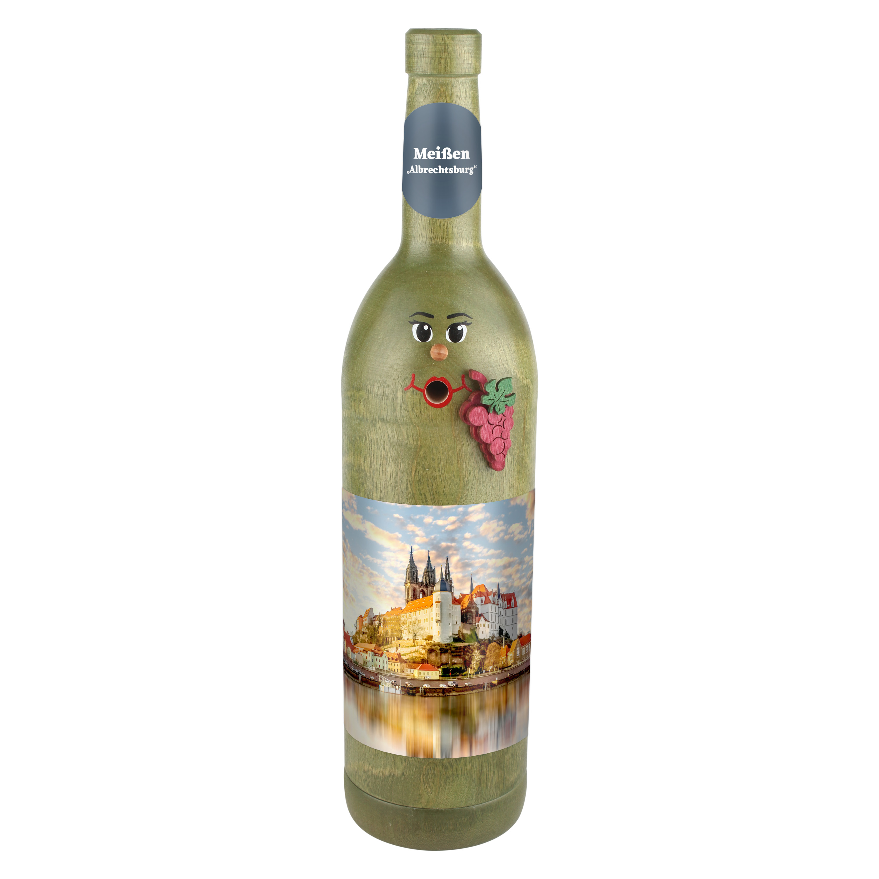 Räucherflasche Räucherfigur Rauchfigur Räuchermännchen Wein Wackerbarth 0,7 grün - "Meißen Albrechtsburg" Räucherflasche Räucherfigur Rauchfigur Räuchermännchen Wein Wackerbarth 0,7 grün - "Meißen Albrechtsburg"
