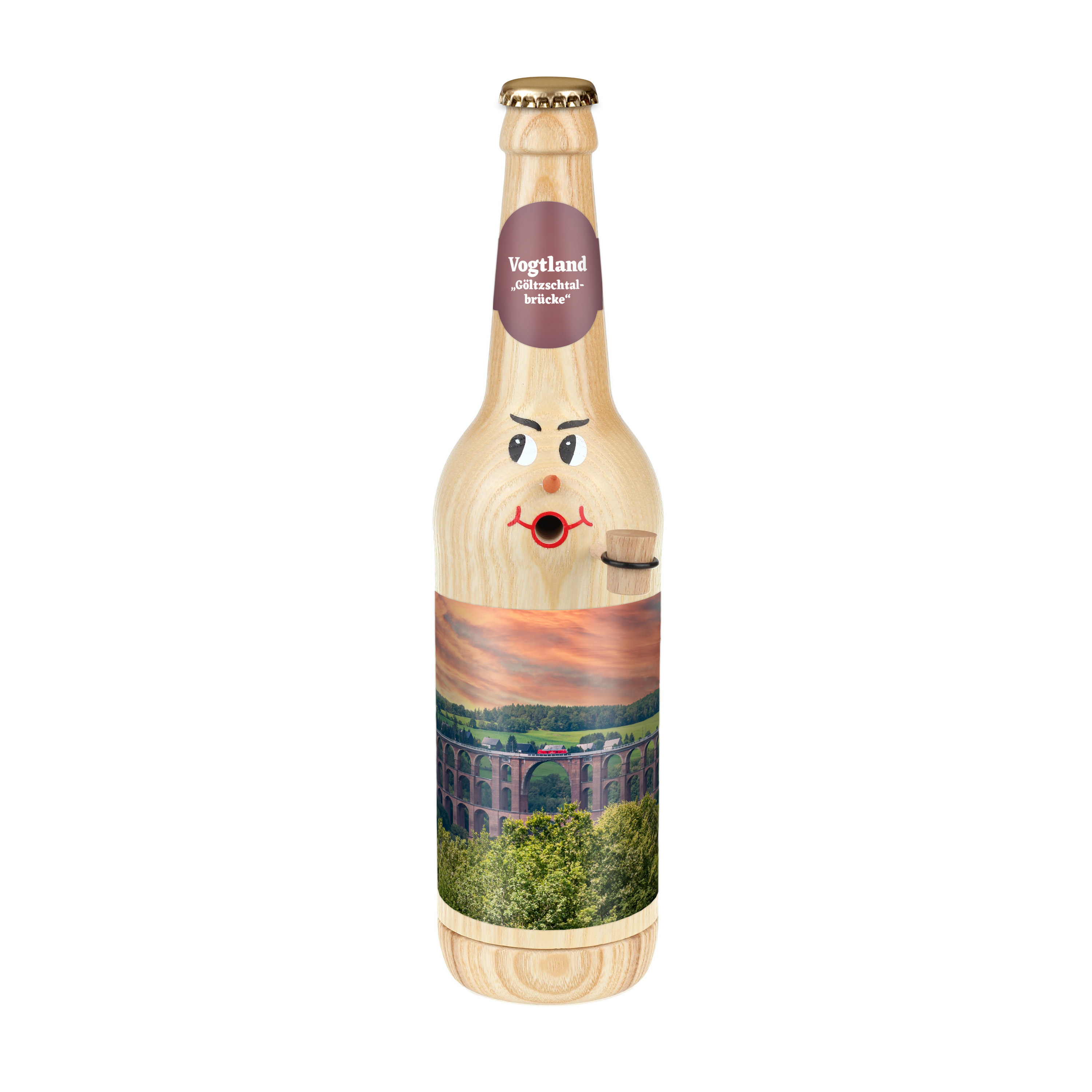 Räucherflasche Räucherfigur Rauchfigur Räuchermännchen Bier Longneck 0,5 natur - "Vogtland Göltzschtalbrücke" Räucherflasche Räucherfigur Rauchfigur Räuchermännchen Bier Longneck 0,5 natur - "Vogtland Göltzschtalbrücke"