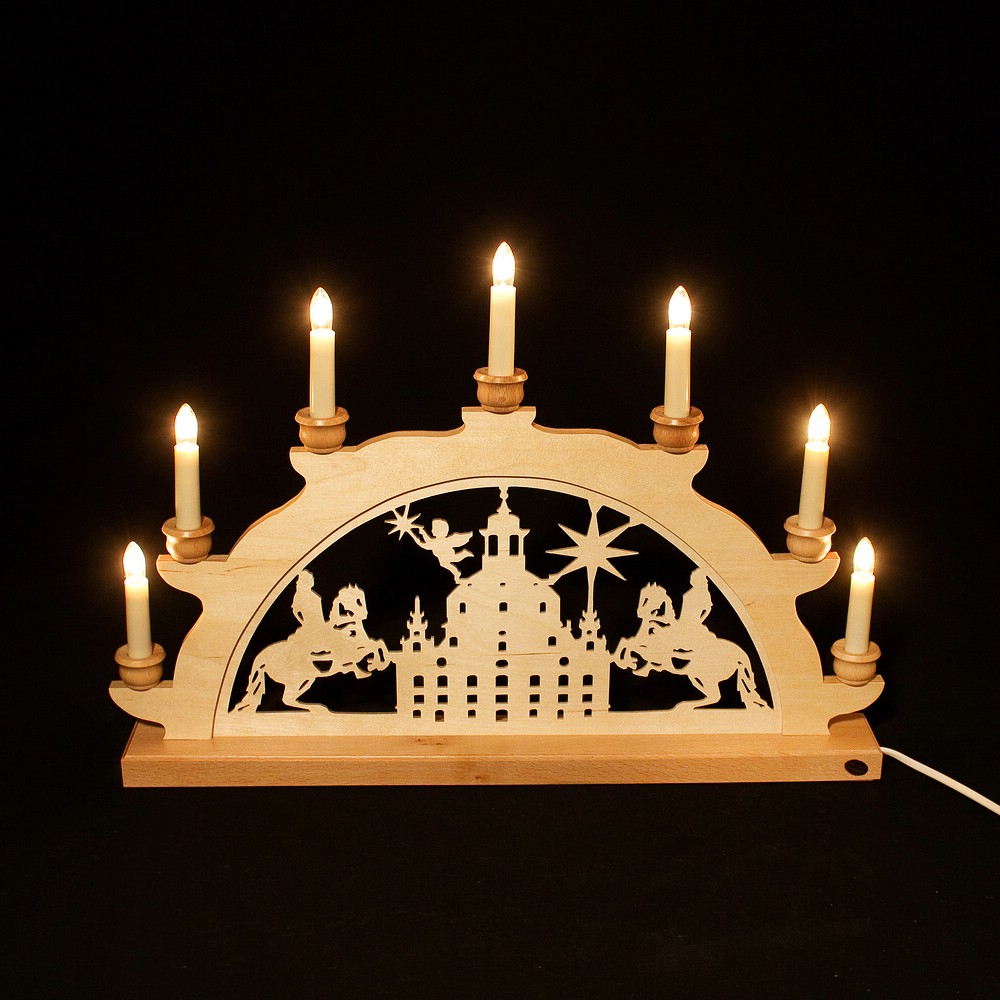 Holz Schwibbogen Lichterbogen - Motiv: Dresden Frauenkirche 50 cm 