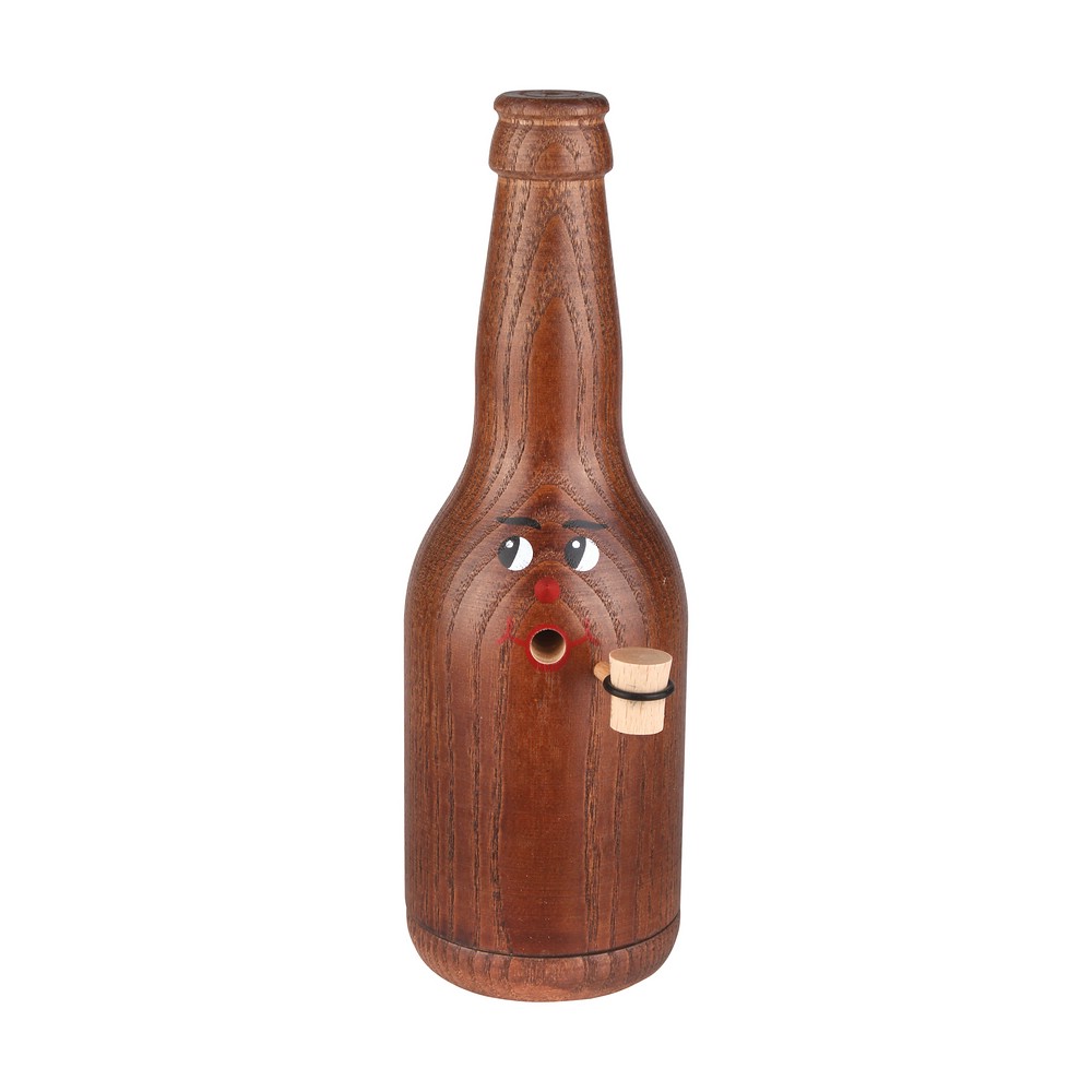 Räucherflasche Räucherfigur Rauchfigur Räuchermännchen Bier Landskron 0,33 - braun