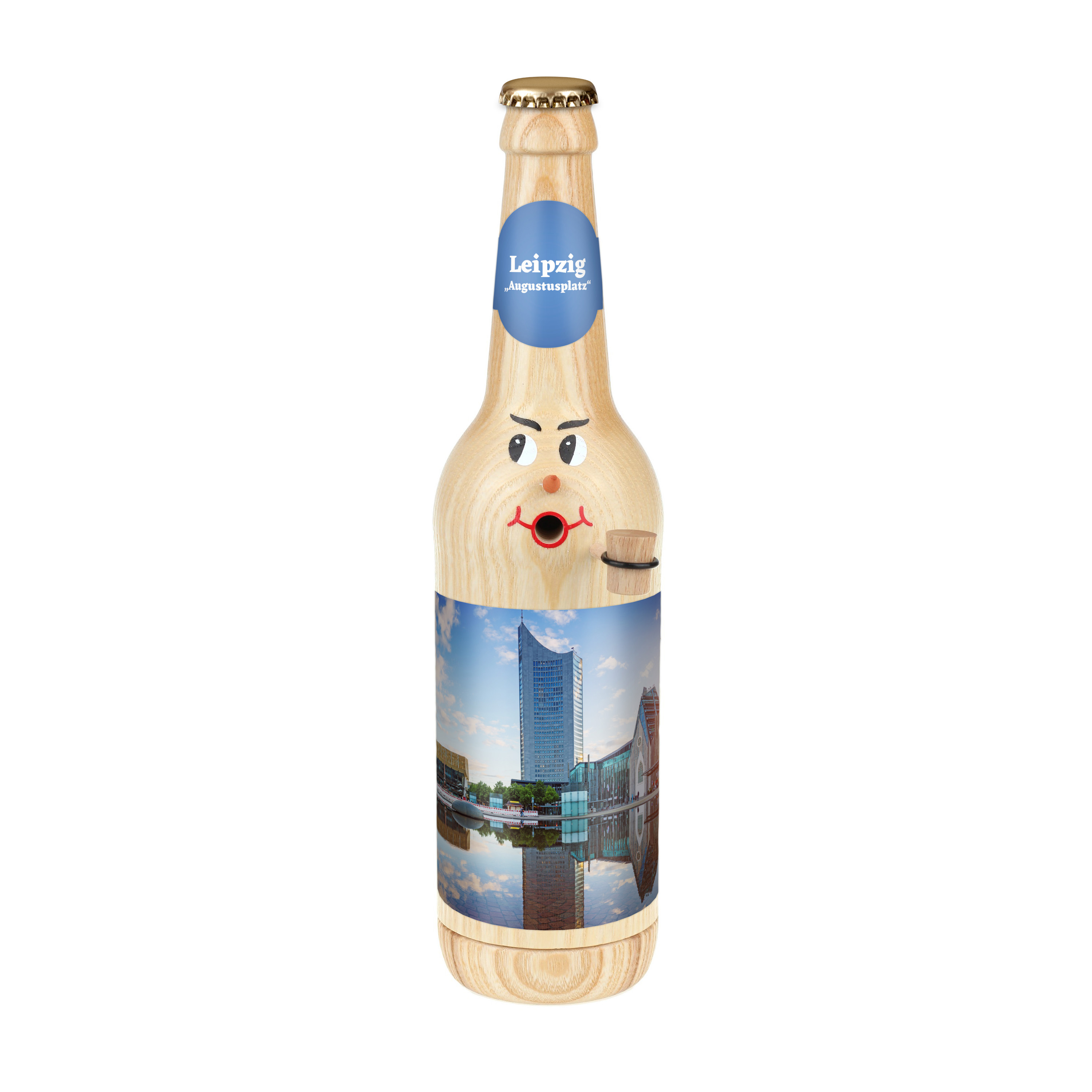 Räucherflasche Räucherfigur Rauchfigur Räuchermännchen Bier Longneck 0,5 natur - "Leipzig Augustusplatz" Räucherflasche Räucherfigur Rauchfigur Räuchermännchen Bier Longneck 0,5 natur - "Leipzig Augustusplatz"