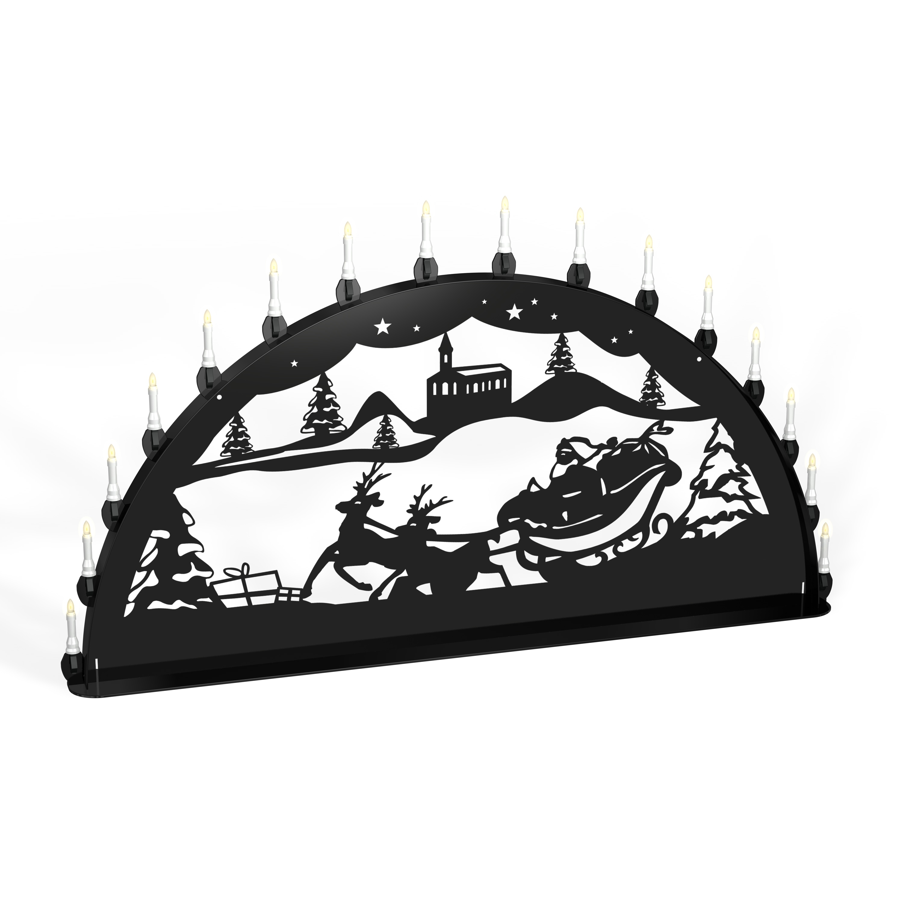 Außenschwibbogen Schwibbogen Lichterbogen Metall - Motiv: Weihnachtsmann Außenschwibbogen Schwibbogen Lichterbogen Metall - Motiv: Weihnachtsmann