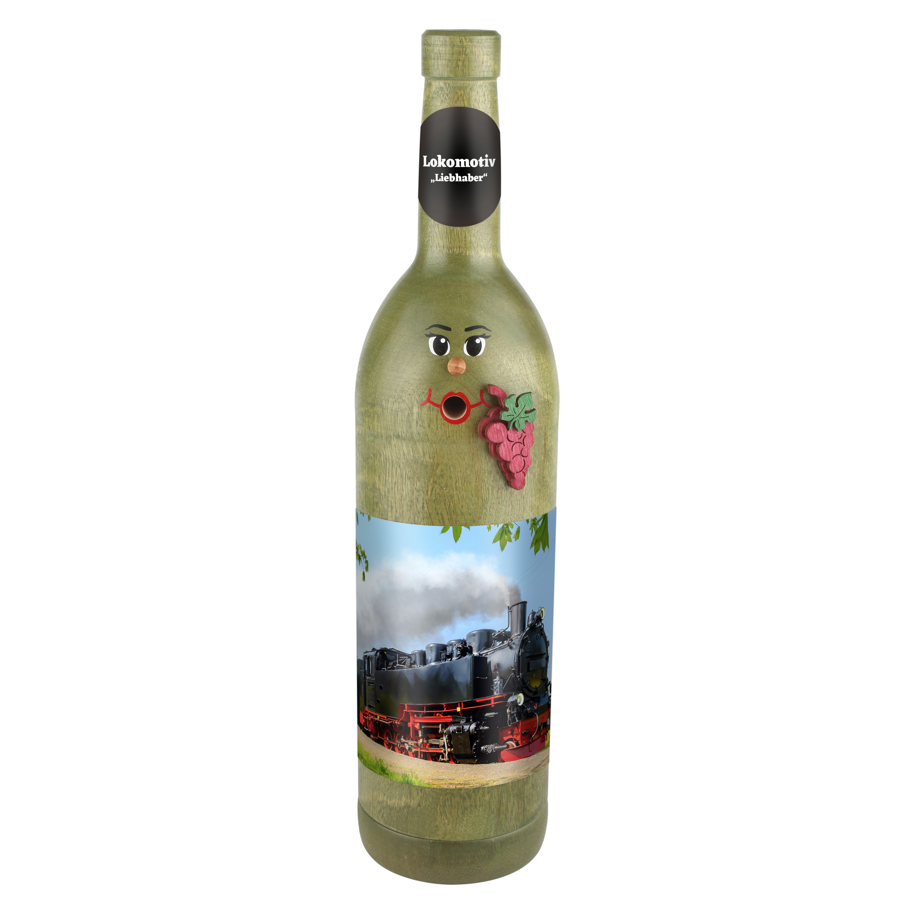 Räucherflasche Räucherfigur Rauchfigur Räuchermännchen Wein Wackerbarth 0,7 grün - "Lokomotive Liebhaber" Räucherflasche Räucherfigur Rauchfigur Räuchermännchen Wein Wackerbarth 0,7 grün - "Lokomotive Liebhaber"