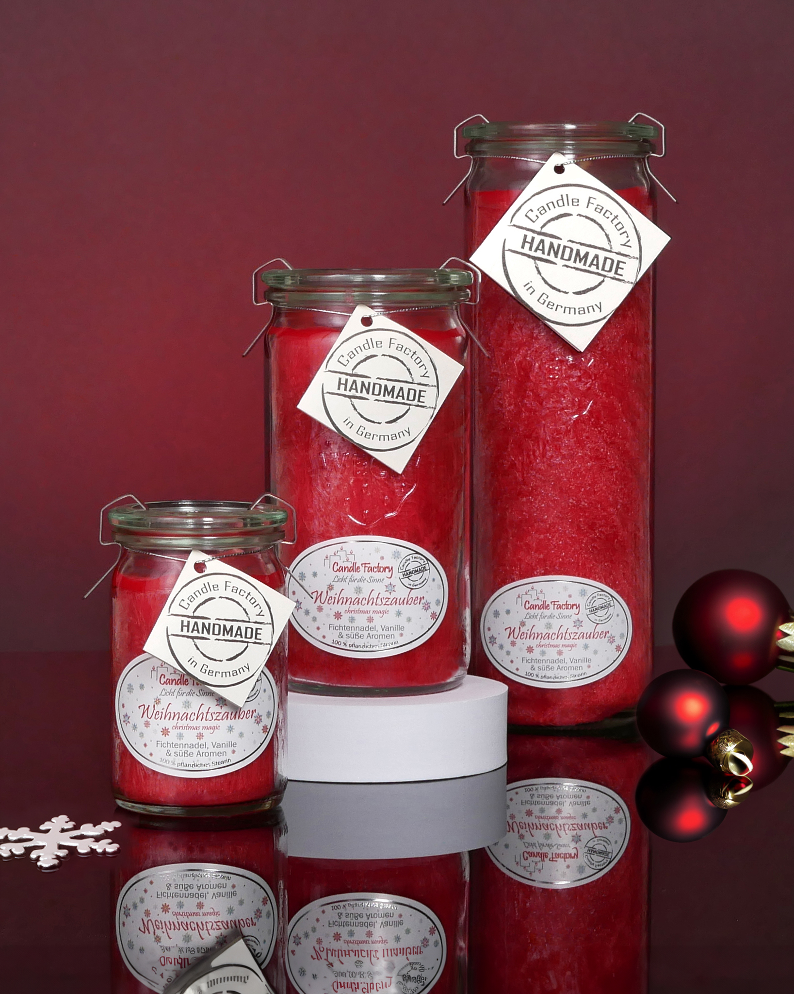 Candle Factory Duftkerze Kerze Jumbo Handmade - Mini Jumbo Weihnachtszauber | Mini Jumbo | Weihnachtszauber