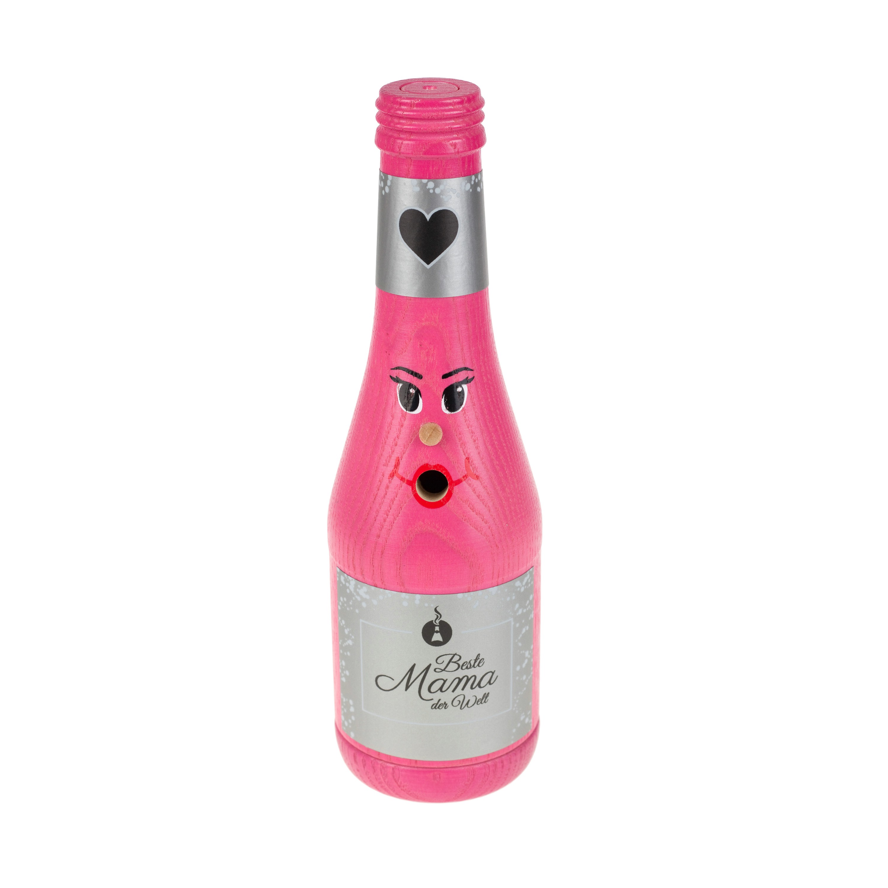 Räucherflasche Räucherfigur Rauchfigur Räuchermännchen Sekt 0,2 pink - "Beste Mama"