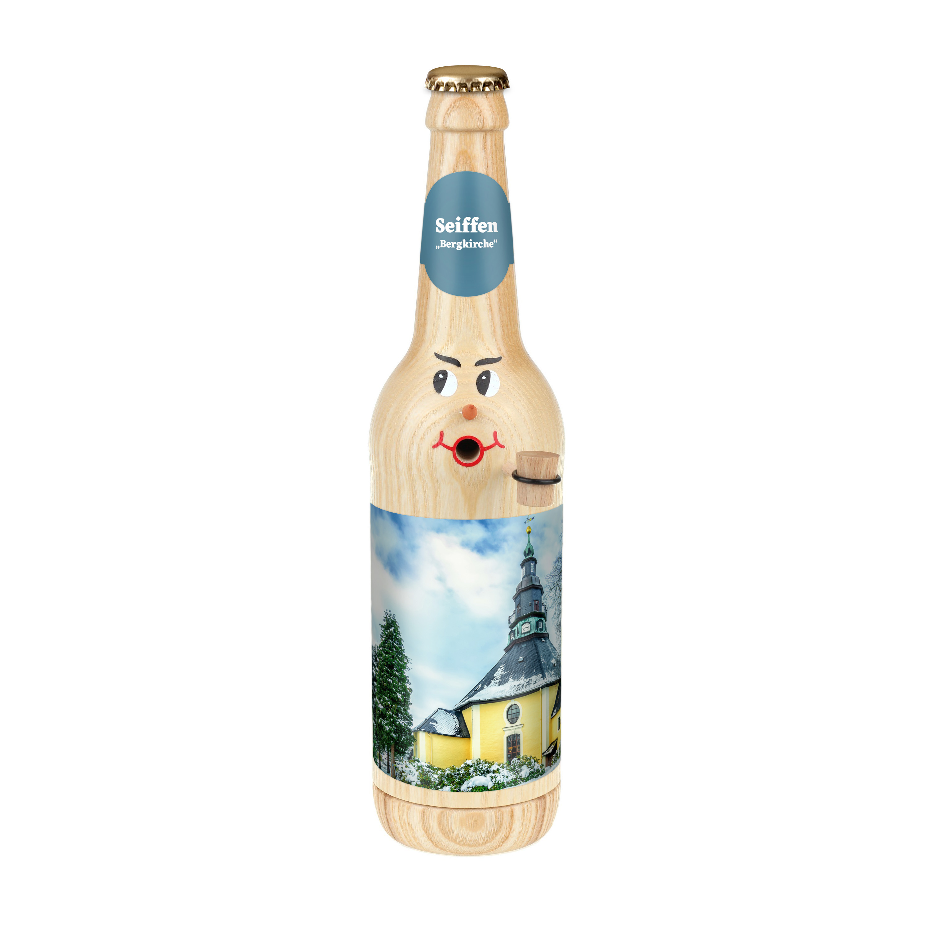 Räucherflasche Räucherfigur Rauchfigur Räuchermännchen Bier Longneck 0,5 natur - "Seiffen Bergkirche" Räucherflasche Räucherfigur Rauchfigur Räuchermännchen Bier Longneck 0,5 natur - "Seiffen Bergkirche"