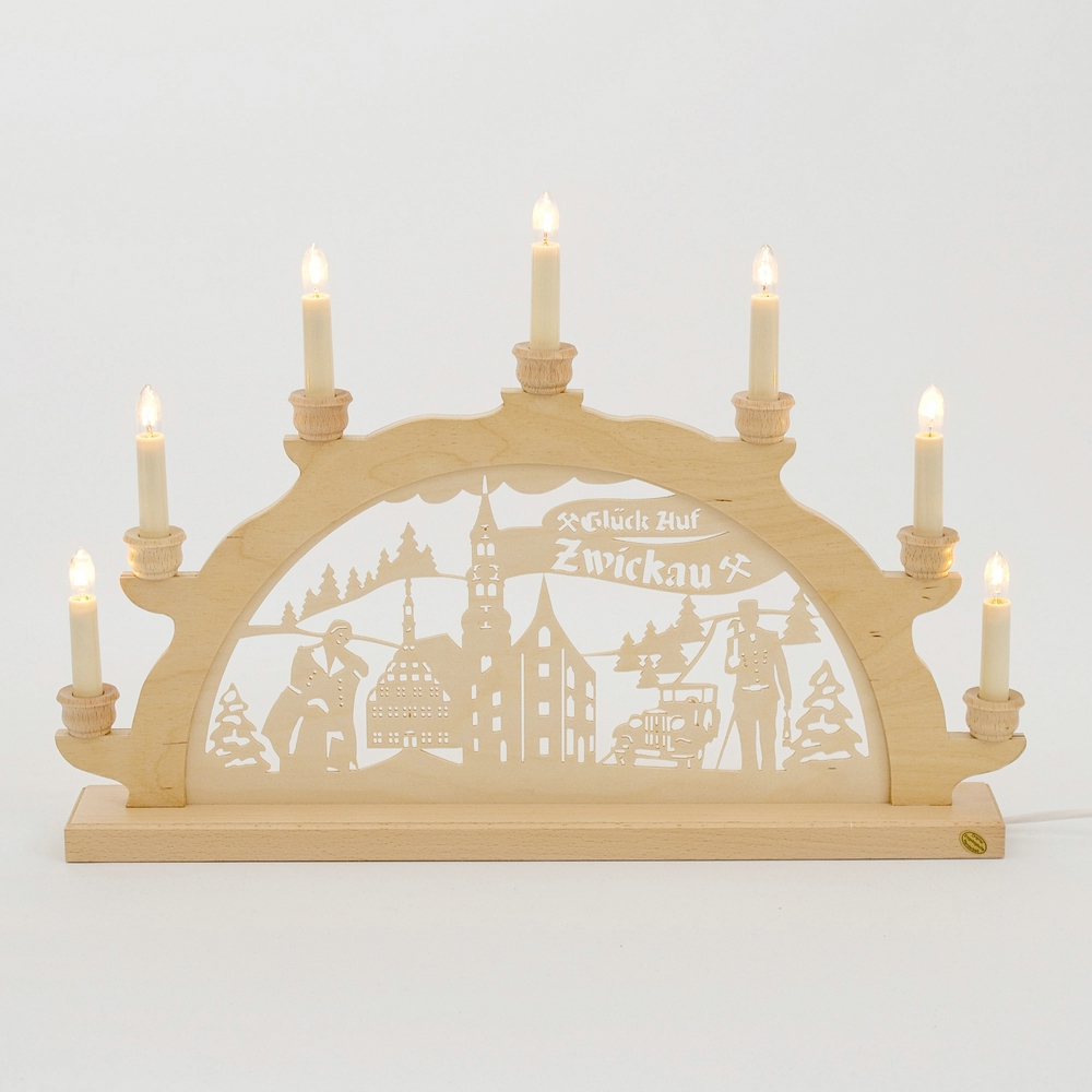 Holz Schwibbogen Lichterbogen - Motiv: Zwickau (verschiedene Größen wählbar) Holz Schwibbogen Lichterbogen - Motiv: Zwickau (verschiedene Größen wählbar)