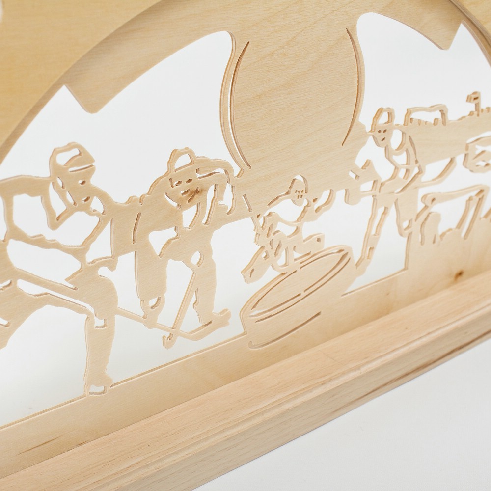 Holz Schwibbogen Lichterbogen - Motiv: Eishockey 50 cm 